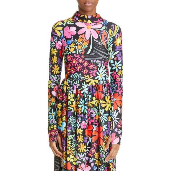 Dauphinette Sophia Mock Neck Long Sleeves Top - L Multicolor - Picture 2 of 4